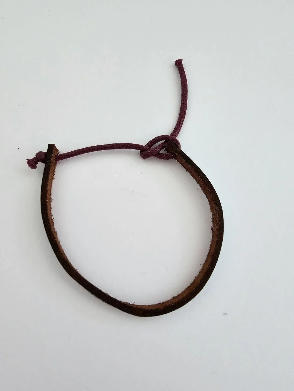 Vintage Marseille France Leather Souvenir Bracelet Blue Engraved Travel Boho